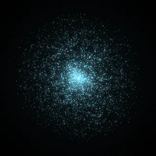 The aura shape, drawn in cyan points of light
