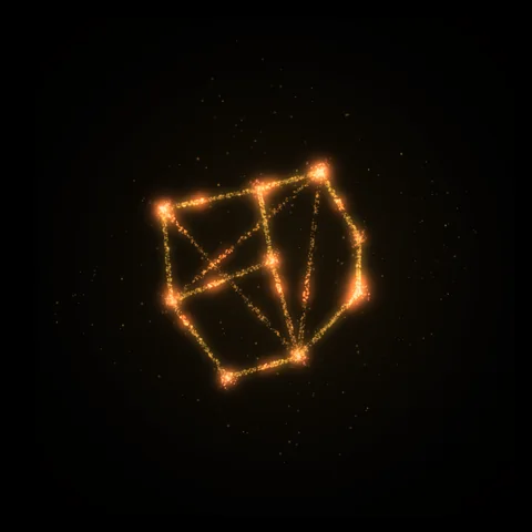 An amber constellation of linked stars