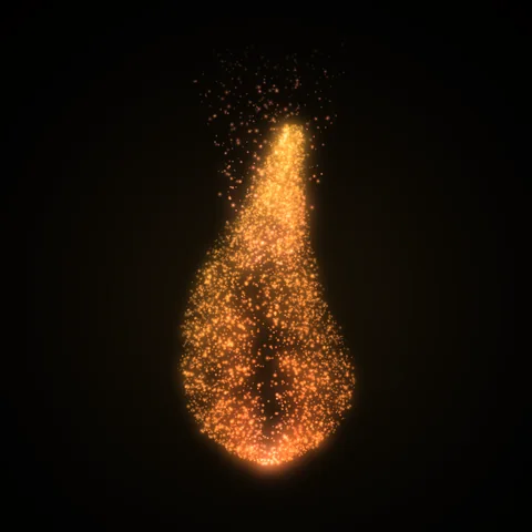 A rising orange flame