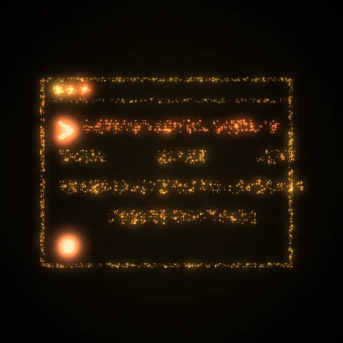 An amber terminal window typing itself out