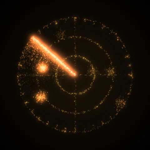 An amber radar sweep