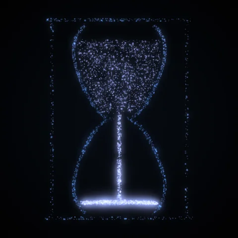 A blue hourglass